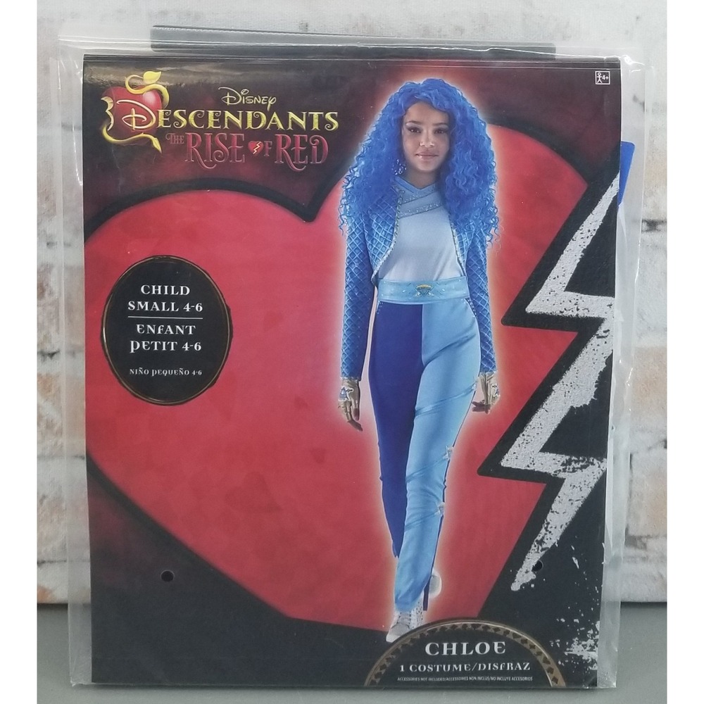 Disney Descendants 4: The Rise of Red Chloe Halloween Costume Girls Small 4-6